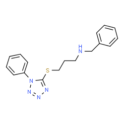 ChemSpider 2D Image | N-Benzyl-3-[(1-phenyl-1H-tetrazol-5-yl)sulfanyl]-1-propanamine | C17H19N5S