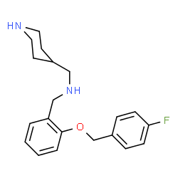 ChemSpider 2D Image | 1-{2-[(4-Fluorobenzyl)oxy]phenyl}-N-(4-piperidinylmethyl)methanamine | C20H25FN2O