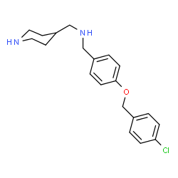 ChemSpider 2D Image | 1-{4-[(4-Chlorobenzyl)oxy]phenyl}-N-(4-piperidinylmethyl)methanamine | C20H25ClN2O