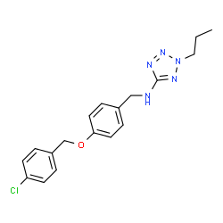 ChemSpider 2D Image | N-{4-[(4-Chlorobenzyl)oxy]benzyl}-2-propyl-2H-tetrazol-5-amine | C18H20ClN5O
