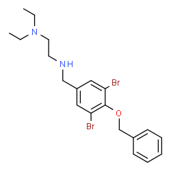 ChemSpider 2D Image | N'-[4-(Benzyloxy)-3,5-dibromobenzyl]-N,N-diethyl-1,2-ethanediamine | C20H26Br2N2O