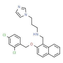 ChemSpider 2D Image | N-({2-[(2,4-Dichlorobenzyl)oxy]-1-naphthyl}methyl)-3-(1H-imidazol-1-yl)-1-propanamine | C24H23Cl2N3O