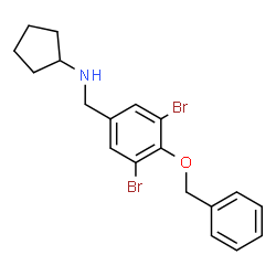 ChemSpider 2D Image | N-[4-(Benzyloxy)-3,5-dibromobenzyl]cyclopentanamine | C19H21Br2NO