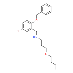 ChemSpider 2D Image | N-[2-(Benzyloxy)-5-bromobenzyl]-3-butoxy-1-propanamine | C21H28BrNO2