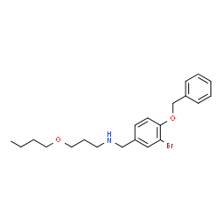 ChemSpider 2D Image | N-[4-(Benzyloxy)-3-bromobenzyl]-3-butoxy-1-propanamine | C21H28BrNO2