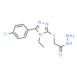 ChemSpider 2D Image | 2-{[5-(4-Chlorophenyl)-4-ethyl-4H-1,2,4-triazol-3-yl]sulfanyl}acetohydrazide | C12H14ClN5OS
