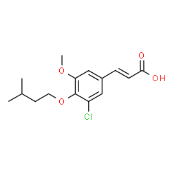 ChemSpider 2D Image | (2E)-3-[3-Chloro-5-methoxy-4-(3-methylbutoxy)phenyl]acrylic acid | C15H19ClO4