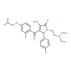 ChemSpider 2D Image | 1-[2-(Diethylamino)ethyl]-3-hydroxy-4-(4-isobutoxy-2-methylbenzoyl)-5-(4-methylphenyl)-1,5-dihydro-2H-pyrrol-2-one | C29H38N2O4