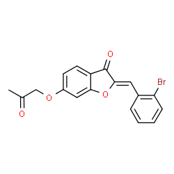 ChemSpider 2D Image | (2Z)-2-(2-Bromobenzylidene)-6-(2-oxopropoxy)-1-benzofuran-3(2H)-one | C18H13BrO4