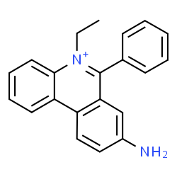 ChemSpider 2D Image | 8-Amino-5-ethyl-6-phenylphenanthridinium | C21H19N2