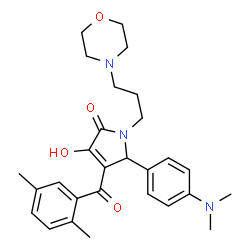 ChemSpider 2D Image | 5-[4-(Dimethylamino)phenyl]-4-(2,5-dimethylbenzoyl)-3-hydroxy-1-[3-(4-morpholinyl)propyl]-1,5-dihydro-2H-pyrrol-2-one | C28H35N3O4