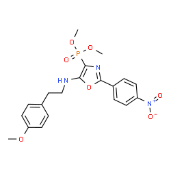 ChemSpider 2D Image | Dimethyl [5-{[2-(4-methoxyphenyl)ethyl]amino}-2-(4-nitrophenyl)-1,3-oxazol-4-yl]phosphonate | C20H22N3O7P