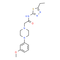 ChemSpider 2D Image | N-(5-Ethyl-1,3,4-thiadiazol-2-yl)-2-[4-(3-methoxyphenyl)-1-piperazinyl]acetamide | C17H23N5O2S
