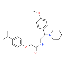 ChemSpider 2D Image | 2-(4-Isopropylphenoxy)-N-[2-(4-methoxyphenyl)-2-(1-piperidinyl)ethyl]acetamide | C25H34N2O3
