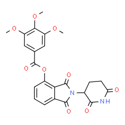 ChemSpider 2D Image | 2-(2,6-Dioxo-3-piperidinyl)-1,3-dioxo-2,3-dihydro-1H-isoindol-4-yl 3,4,5-trimethoxybenzoate | C23H20N2O9