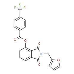 ChemSpider 2D Image | 2-(2-Furylmethyl)-1,3-dioxo-2,3-dihydro-1H-isoindol-4-yl 4-(trifluoromethyl)benzoate | C21H12F3NO5