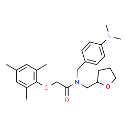 ChemSpider 2D Image | N-[4-(Dimethylamino)benzyl]-2-(mesityloxy)-N-(tetrahydro-2-furanylmethyl)acetamide | C25H34N2O3