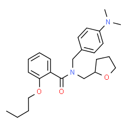 ChemSpider 2D Image | 2-Butoxy-N-[4-(dimethylamino)benzyl]-N-(tetrahydro-2-furanylmethyl)benzamide | C25H34N2O3