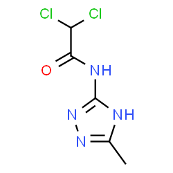 ChemSpider 2D Image | 2,2-Dichloro-N-(5-methyl-4H-1,2,4-triazol-3-yl)acetamide | C5H6Cl2N4O