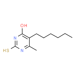 ChemSpider 2D Image | 5-Hexyl-6-methyl-2-sulfanylpyrimidin-4-ol | C11H18N2OS