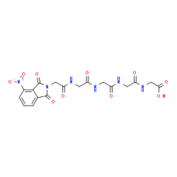 ChemSpider 2D Image | N-[(4-Nitro-1,3-dioxo-1,3-dihydro-2H-isoindol-2-yl)acetyl]glycylglycylglycylglycine | C18H18N6O10