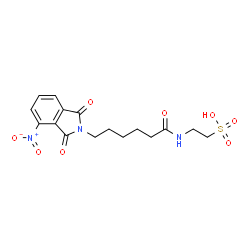 ChemSpider 2D Image | 2-{[6-(4-Nitro-1,3-dioxo-1,3-dihydro-2H-isoindol-2-yl)hexanoyl]amino}ethanesulfonic acid | C16H19N3O8S