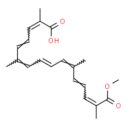 ChemSpider 2D Image | (2Z,4E,6Z,8E,10Z,12E,14Z)-16-Methoxy-2,6,11,15-tetramethyl-16-oxo-2,4,6,8,10,12,14-hexadecaheptaenoic acid | C21H26O4