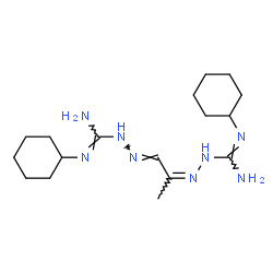 ChemSpider 2D Image | (2Z)-N'-Cyclohexyl-2-{(1E)-1-[(N'-cyclohexylcarbamimidoyl)hydrazono]-2-propanylidene}hydrazinecarboximidamide | C17H32N8