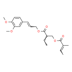 ChemSpider 2D Image | (2E)-2-({[(2E)-3-(3,4-Dimethoxyphenyl)-2-propen-1-yl]oxy}carbonyl)-2-buten-1-yl (2E)-2-methyl-2-butenoate | C21H26O6