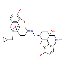 ChemSpider 2D Image | (6E)-6-{(2E)-[(6E)-17-(Cyclopropylmethyl)-14-hydroxy-3-methoxy-4,5-epoxymorphinan-6-ylidene]hydrazono}-17-methyl-4,5-epoxymorphinan-3,14-diol | C38H44N4O6