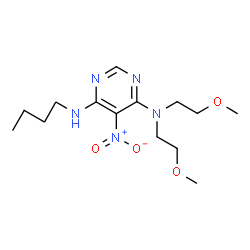 ChemSpider 2D Image | N'-Butyl-N,N-bis(2-methoxyethyl)-5-nitropyrimidine-4,6-diamine | C14H25N5O4