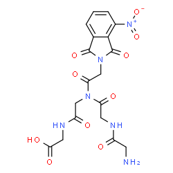 ChemSpider 2D Image | Glycylglycyl-N-[(4-nitro-1,3-dioxo-1,3-dihydro-2H-isoindol-2-yl)acetyl]glycylglycine | C18H18N6O10