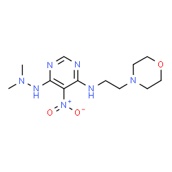 ChemSpider 2D Image | 6-(2,2-Dimethylhydrazino)-N-[2-(4-morpholinyl)ethyl]-5-nitro-4-pyrimidinamine | C12H21N7O3