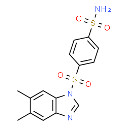 ChemSpider 2D Image | 4-[(5,6-Dimethyl-1H-benzimidazol-1-yl)sulfonyl]benzenesulfonamide | C15H15N3O4S2