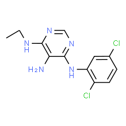 ChemSpider 2D Image | N~4~-(2,5-Dichlorophenyl)-N~6~-ethyl-4,5,6-pyrimidinetriamine | C12H13Cl2N5