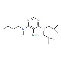 ChemSpider 2D Image | N~4~-Butyl-N~6~,N~6~-diisobutyl-N~4~-methyl-4,5,6-pyrimidinetriamine | C17H33N5