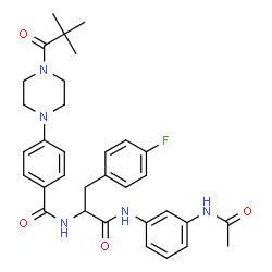 ChemSpider 2D Image | N-(3-Acetamidophenyl)-Nalpha-{4-[4-(2,2-dimethylpropanoyl)-1-piperazinyl]benzoyl}-4-fluorophenylalaninamide | C33H38FN5O4