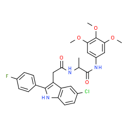 ChemSpider 2D Image | N~2~-{[5-Chloro-2-(4-fluorophenyl)-1H-indol-3-yl]acetyl}-N-(3,4,5-trimethoxyphenyl)alaninamide | C28H27ClFN3O5