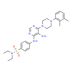 ChemSpider 2D Image | 4-({5-Amino-6-[4-(2,3-dimethylphenyl)piperazin-1-yl]pyrimidin-4-yl}amino)-N,N-diethylbenzenesulfonamide | C26H35N7O2S