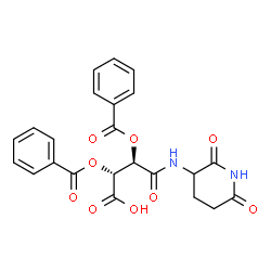 ChemSpider 2D Image | (2R,3R)-2,3-Bis(benzoyloxy)-4-[(2,6-dioxo-3-piperidinyl)amino]-4-oxobutanoic acid | C23H20N2O9