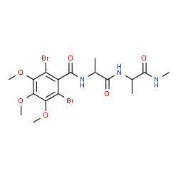 ChemSpider 2D Image | N-(2,6-Dibromo-3,4,5-trimethoxybenzoyl)alanyl-N-methylalaninamide | C17H23Br2N3O6