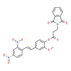 ChemSpider 2D Image | 4-[(E)-2-(2,4-Dinitrophenyl)vinyl]-2-methoxyphenyl 3-(1,3-dioxo-1,3-dihydro-2H-isoindol-2-yl)propanoate | C26H19N3O9