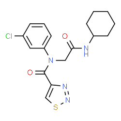 ChemSpider 2D Image | N-(3-Chlorophenyl)-N-[2-(cyclohexylamino)-2-oxoethyl]-1,2,3-thiadiazole-4-carboxamide | C17H19ClN4O2S