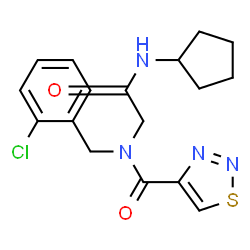 ChemSpider 2D Image | N-(2-Chlorobenzyl)-N-[2-(cyclopentylamino)-2-oxoethyl]-1,2,3-thiadiazole-4-carboxamide | C17H19ClN4O2S