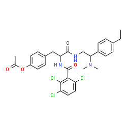 ChemSpider 2D Image | 4-(3-{[2-(Dimethylamino)-2-(4-ethylphenyl)ethyl]amino}-3-oxo-2-[(2,3,6-trichlorobenzoyl)amino]propyl)phenyl acetate | C30H32Cl3N3O4