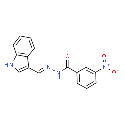 ChemSpider 2D Image | N'-[(E)-1H-Indol-3-ylmethylene]-3-nitrobenzohydrazide | C16H12N4O3