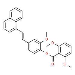 ChemSpider 2D Image | 2-Methoxy-4-[(E)-2-(1-naphthyl)vinyl]phenyl 2,6-dimethoxybenzoate | C28H24O5