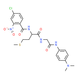 ChemSpider 2D Image | N-(4-Chloro-2-nitrobenzoyl)methionyl-N-[4-(dimethylamino)phenyl]glycinamide | C22H26ClN5O5S
