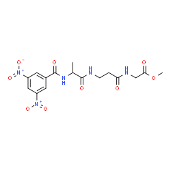 ChemSpider 2D Image | Methyl N-(3,5-dinitrobenzoyl)alanyl-beta-alanylglycinate | C16H19N5O9
