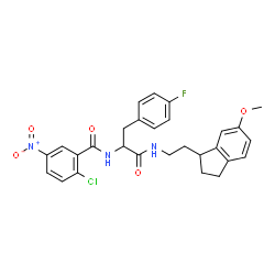 ChemSpider 2D Image | Nalpha-(2-Chloro-5-nitrobenzoyl)-4-fluoro-N-[2-(6-methoxy-2,3-dihydro-1H-inden-1-yl)ethyl]phenylalaninamide | C28H27ClFN3O5
